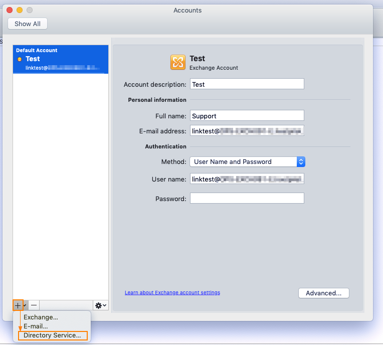 change your outlook password for outlook 2011 for mac